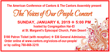 The Voices of Our People Concert, January 6, 2019 in Palm Desert, CA