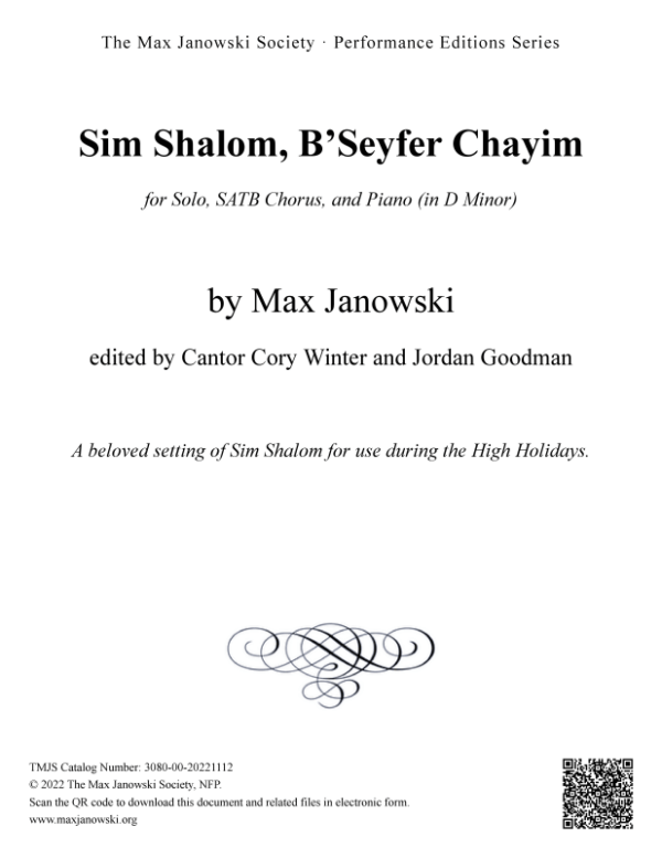 Sim Shalom, B’Seyfer Chayim (Choral Arrangement)