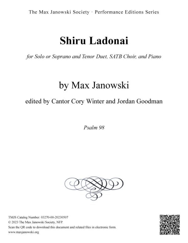 Shiru Ladonai (Choral Arrangement)