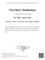 Two Short Meditations (Solo)