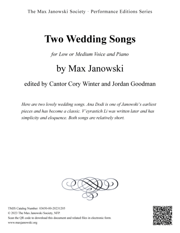 Two Wedding Songs (solo arrangements)