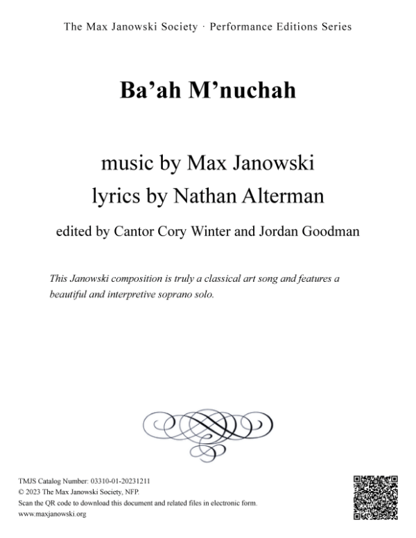 Ba’ah M’nuchah (solo only)