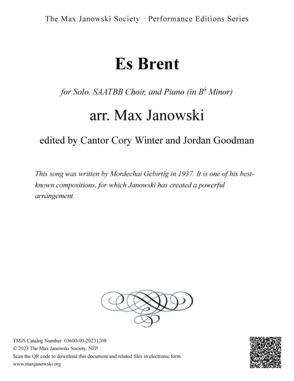 Es Brent (Choral Arrangement)